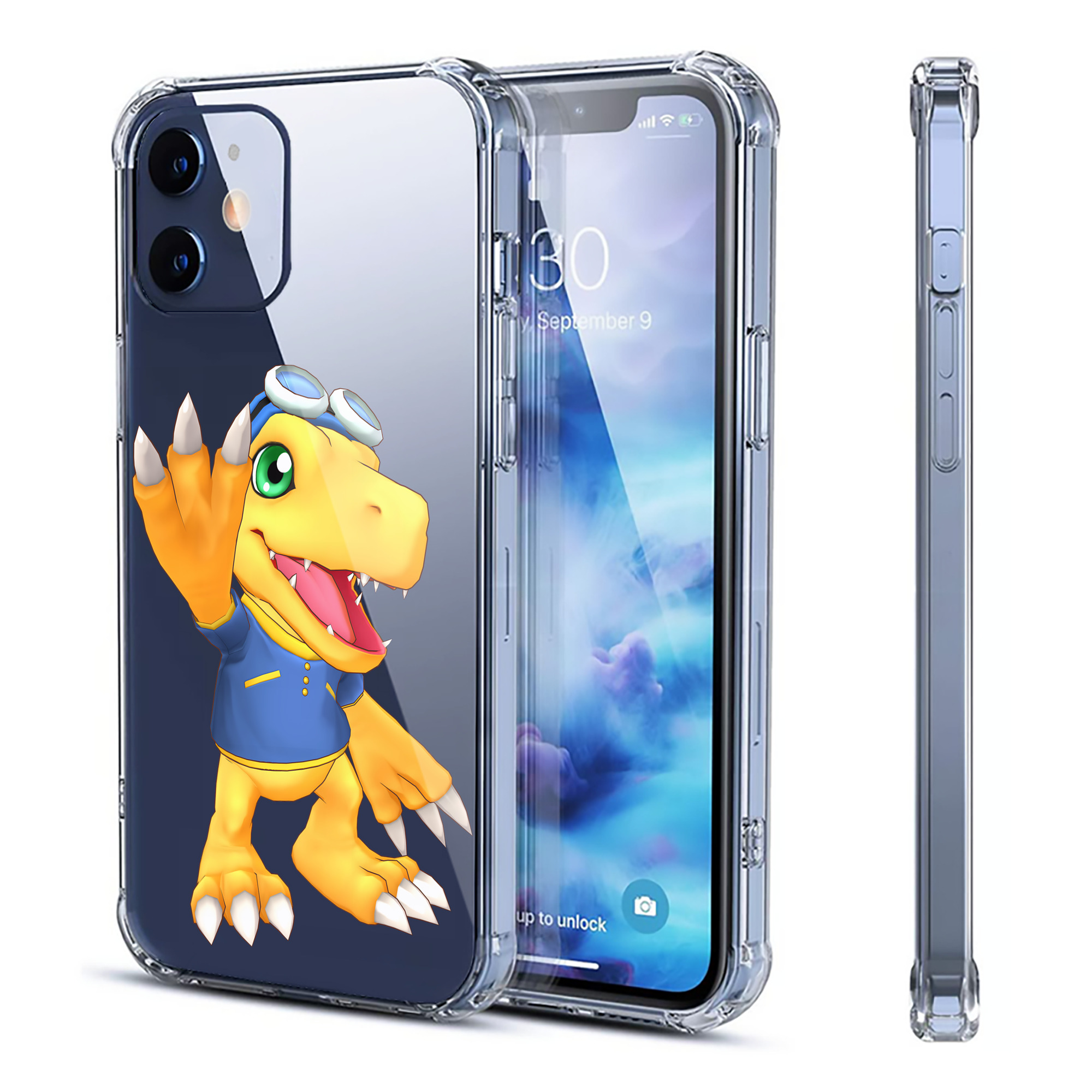 （画像用） Digimon デジタルモンスター/デジモン 【iPhone 12シリーズ対応】透明スマホケース（クリアソフトケース）